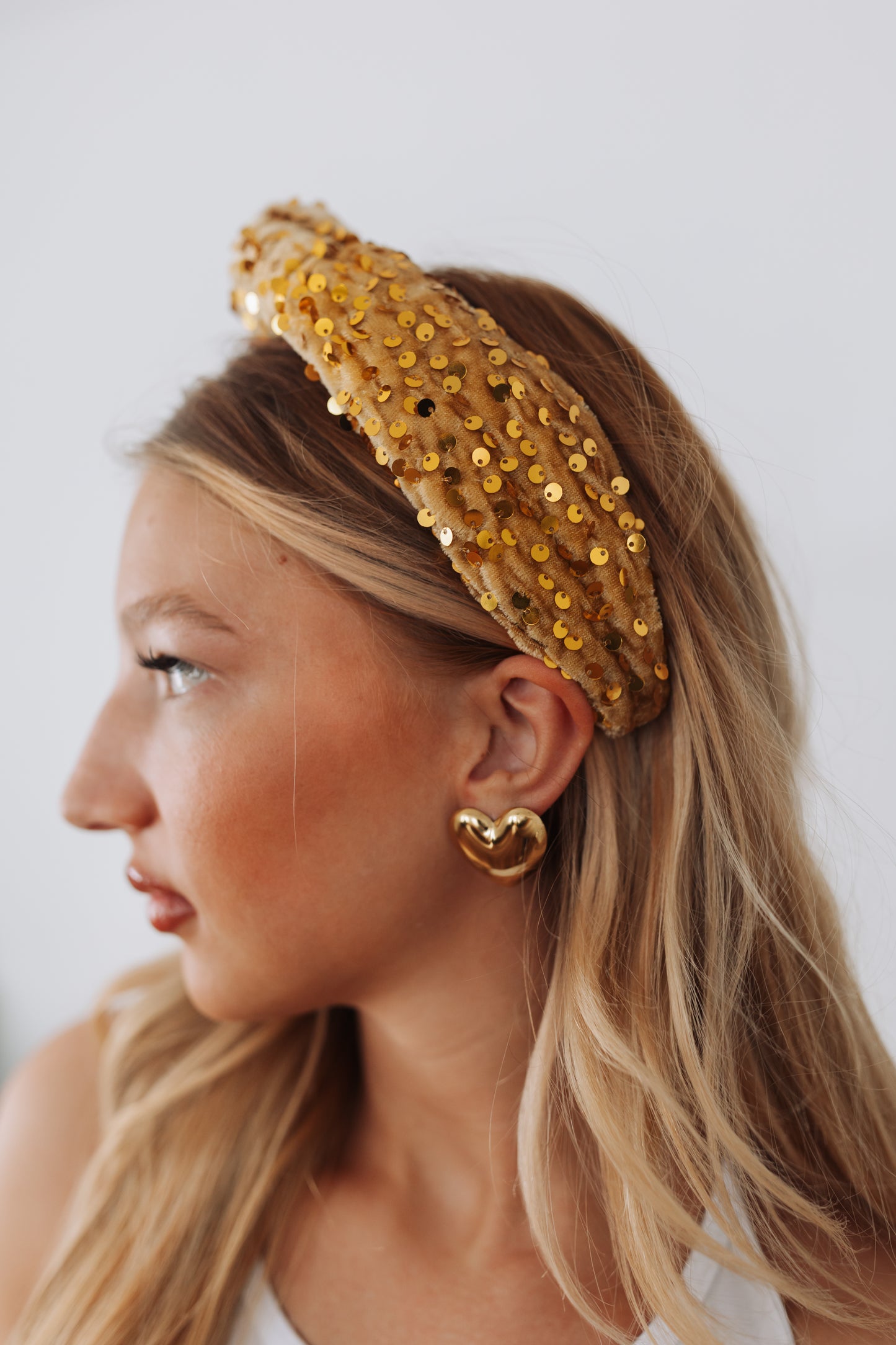 Golden Sequin Knotted Headband - Honeybee's Louisiana Local Threads