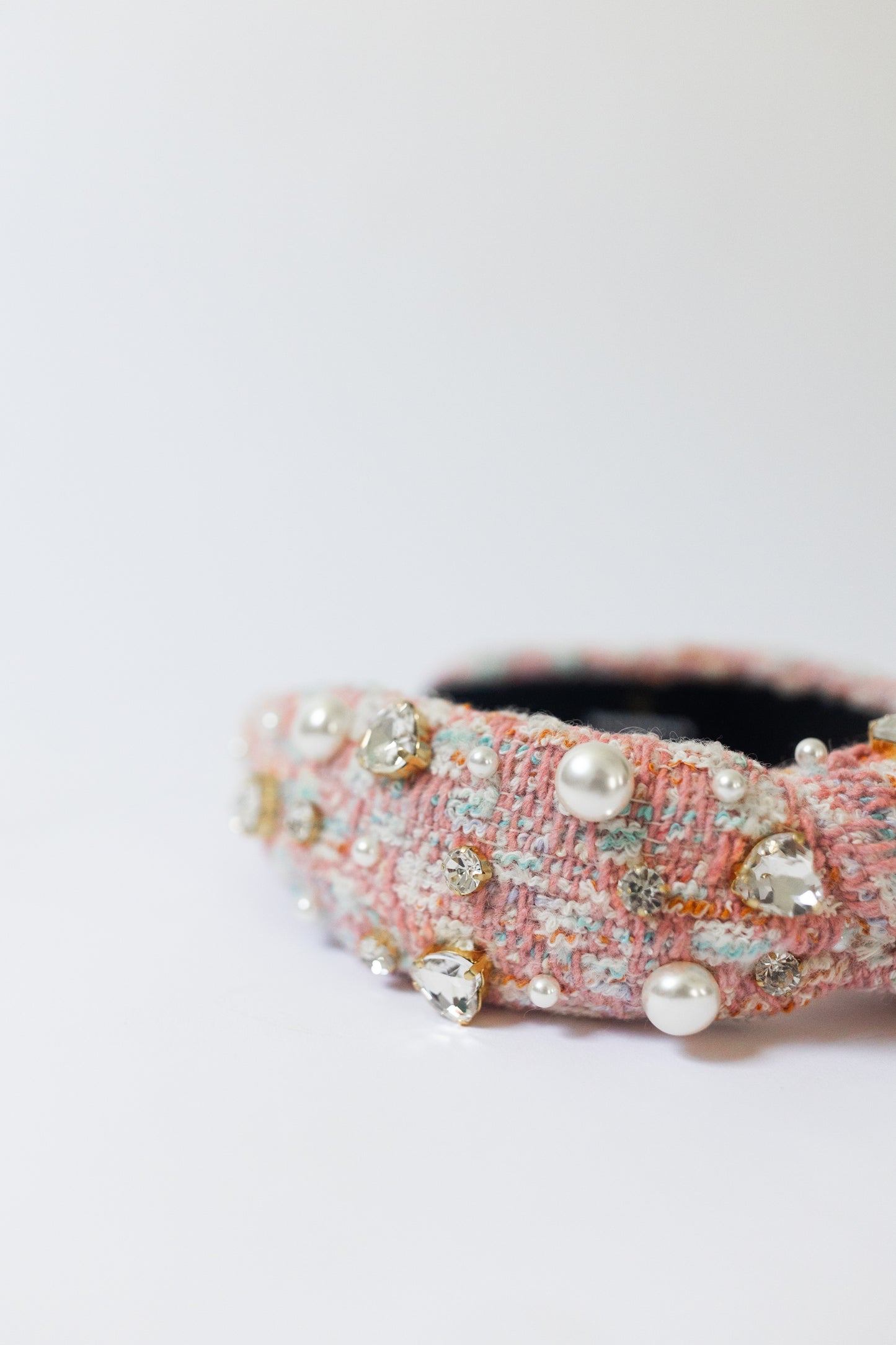 Pastel Tweed Embellished Headband - Honeybee's Louisiana Local Threads