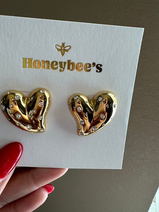 Golden Diamond Hearts - Honeybee's Louisiana Local Threads