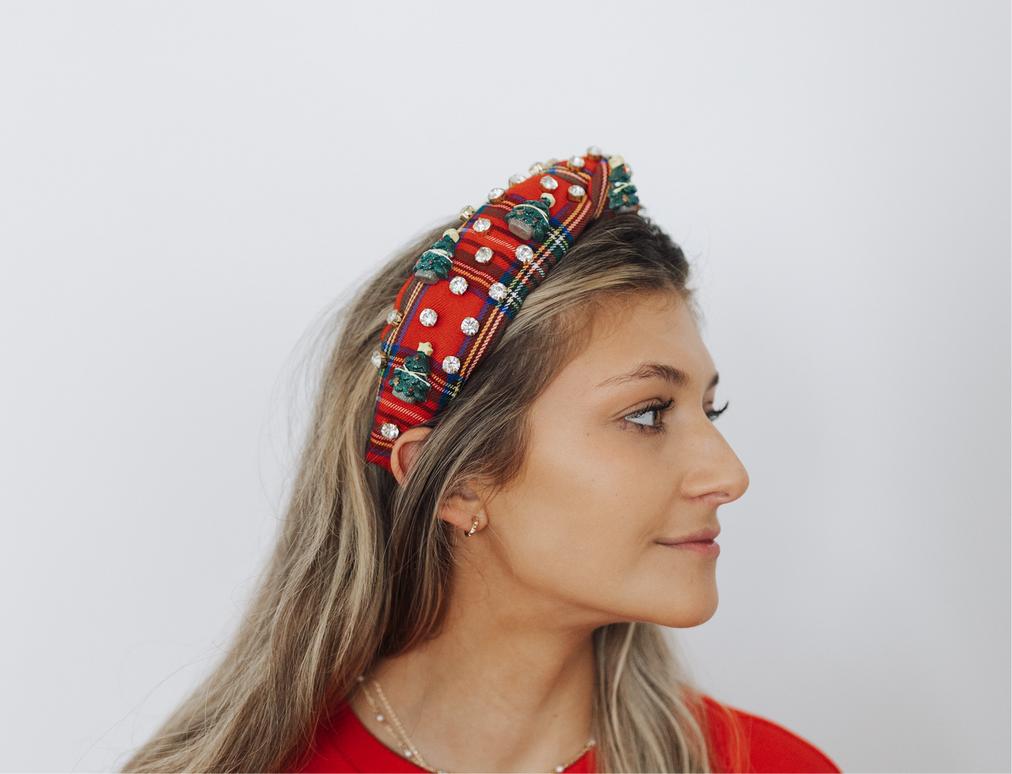 Tartan Plaid Embellished Knotted Headband - Honeybee's Louisiana Local Threads