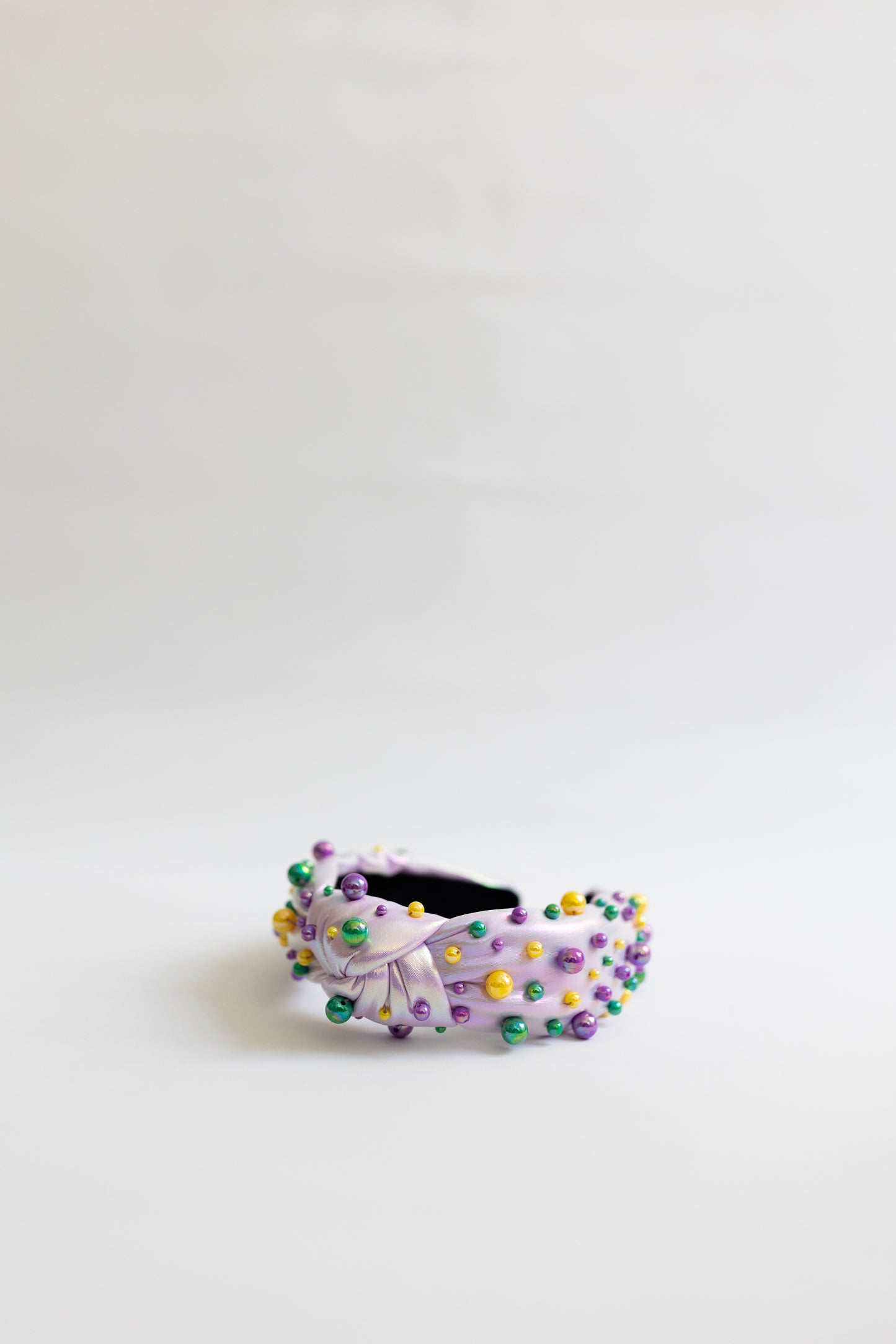 Mardi Gras Beaded Knotted Headband - Honeybee's Louisiana Local Threads