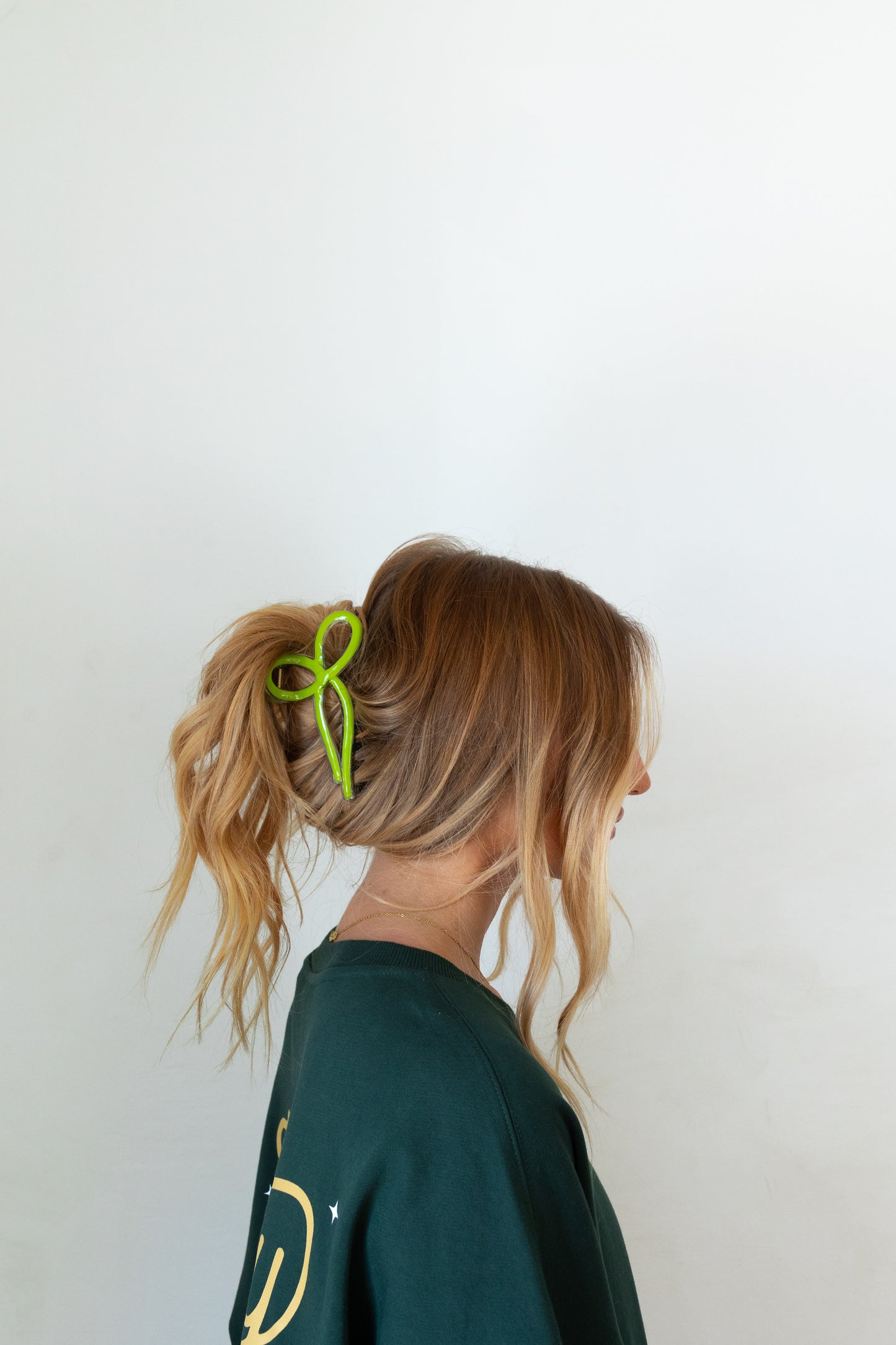 Carrie Bow Clip- Chartreuse - Honeybee's Louisiana Local Threads