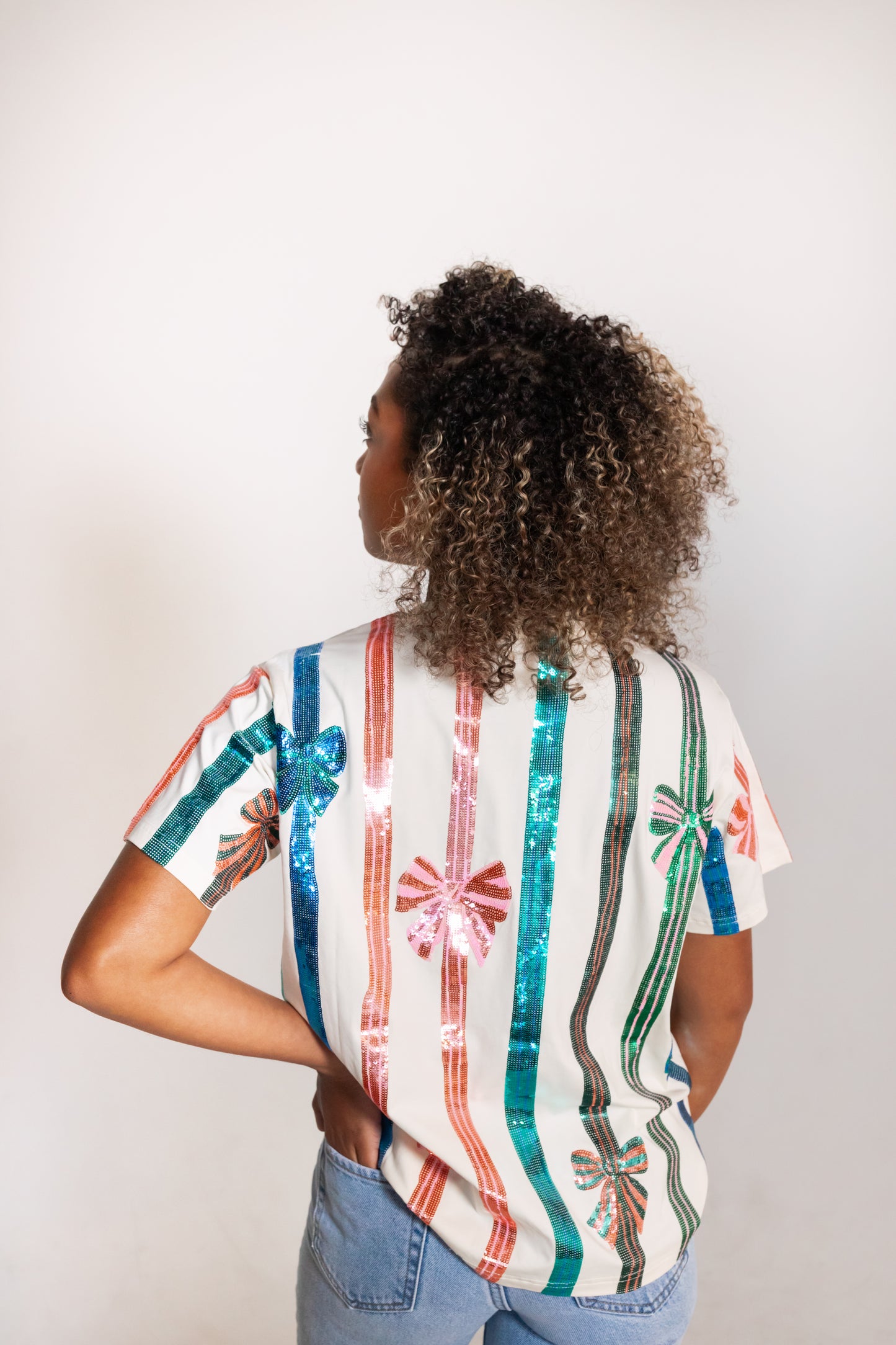 Sparkle Bows & Stripe T-Shirt