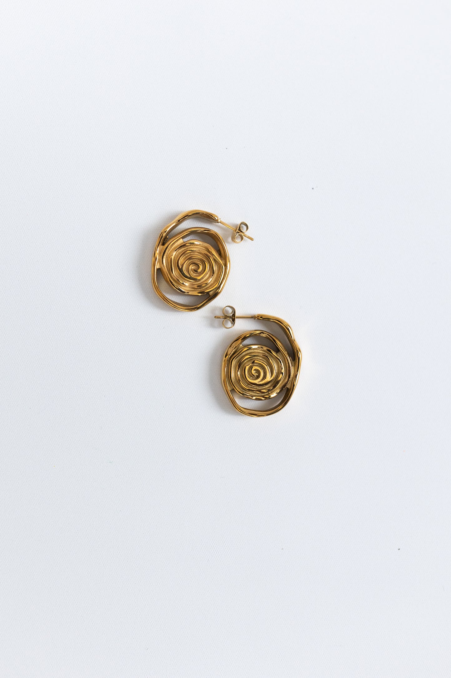 Abstract Golden Hoops - Honeybee's Louisiana Local Threads