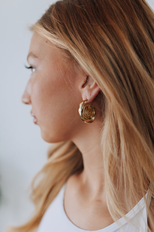 Abstract Golden Hoops - Honeybee's Louisiana Local Threads