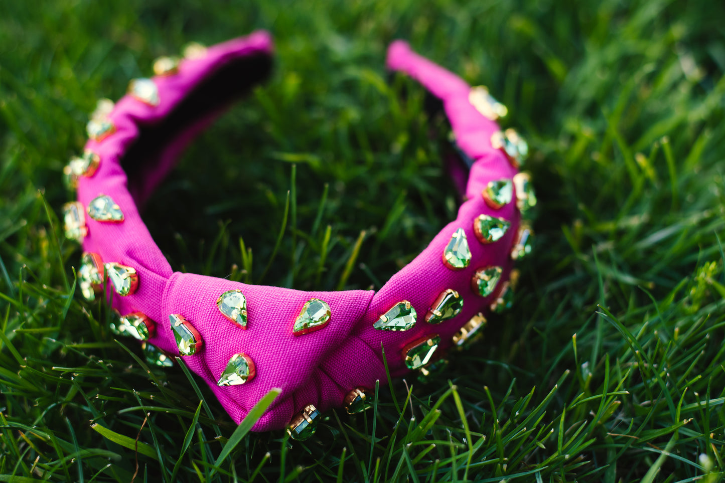 Pink Crystal Knotted Headband - Honeybee's Louisiana Local Threads