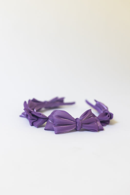 Purple Bowz Headband - Honeybee's Louisiana Local Threads 