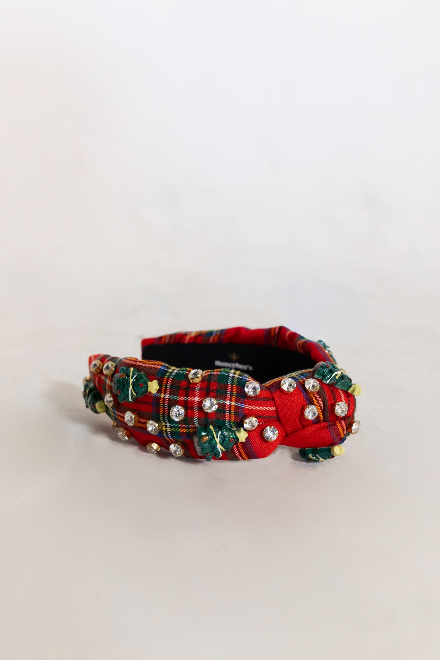 Tartan Plaid Embellished Knotted Headband