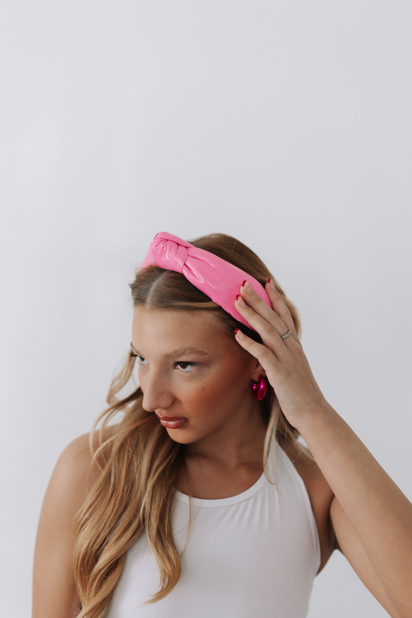 Pink Patent Leather Knotted Headband - Honeybee's Louisiana Local Threads 