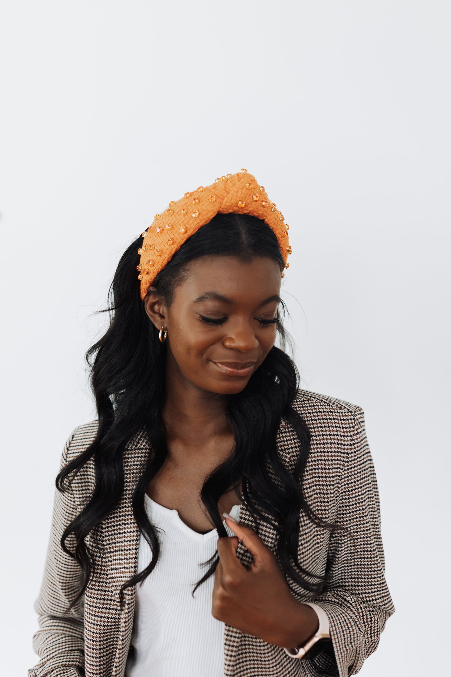 Crotchet Burnt Orange Knotted Headband - Honeybee's Louisiana Local Threads 