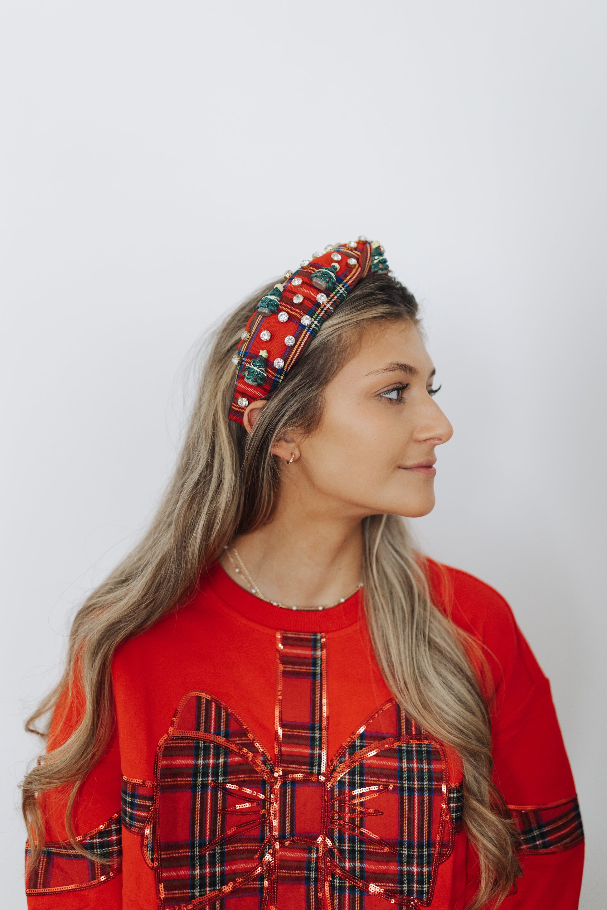 Tartan Plaid Embellished Knotted Headband - Honeybee's Louisiana Local Threads 